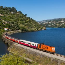 A scenic train journey that starts in London and travels through three European countries